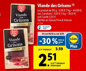 Lidl Viande des Grisons (2) offre