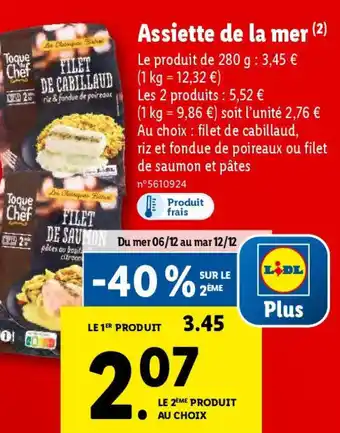 Lidl Assiette de la mer (2) offre
