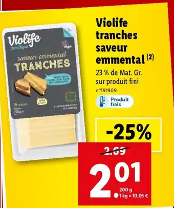Lidl Violife tranches saveur emmental (²) offre