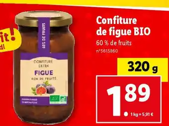Lidl Confiture de figue BIO offre