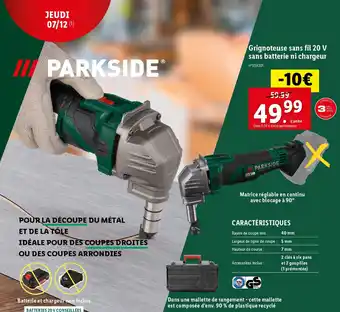 Lidl Grignoteuse sans fil 20 V sans batterie ni chargeur offre