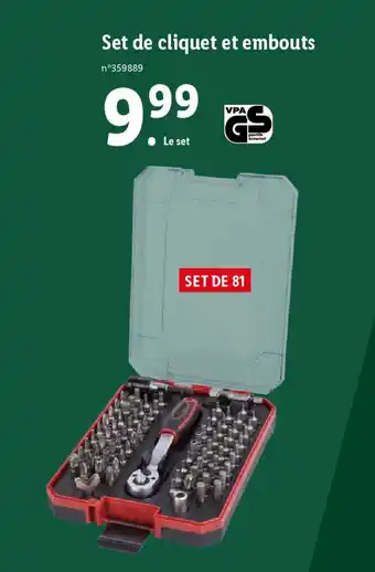 Lidl Set de cliquet et embouts offre