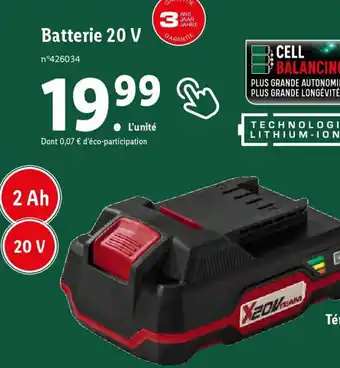 Lidl Batterie 20 V offre