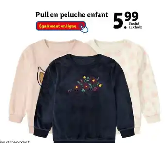 Lidl Pull en peluche enfant offre