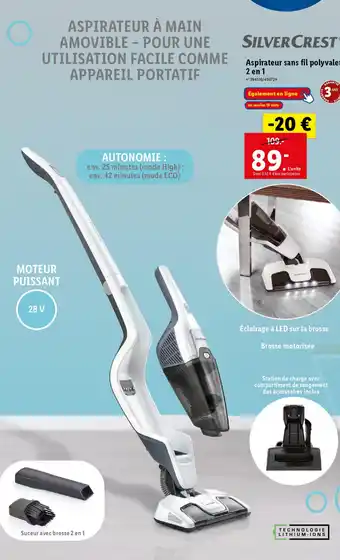 Lidl Aspirateur sans fil polyvalent 2 en 1 offre