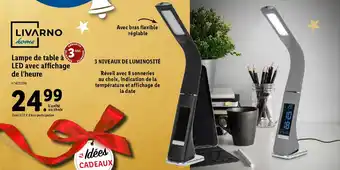 Lidl Lampe de table à LED avec affichage de l'heure offre