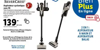 Lidl Aspirateur cyclonique sans fil offre