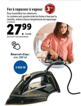Lidl Fer à repasser à vapeur offre