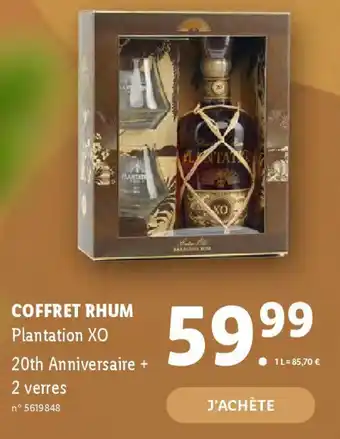 Lidl COFFRET RHUM Plantation XO offre