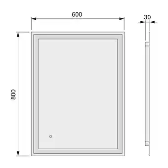 Bricorama Emuca miroir de salle de bain hercule avec éclairage led frontal et décoratif, rectangular 600 x 800 mm, ac 230v 50hz, 45 w, offre