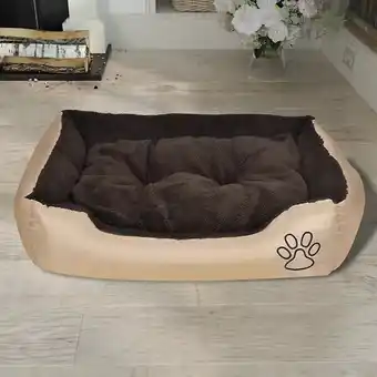 Bricorama Panier chaud pour chien avec coussin rembourré taille m - brun offre