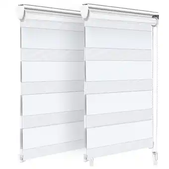 Vounot lot de 2 store enrouleur jour nuit double 50x150cm blanc
