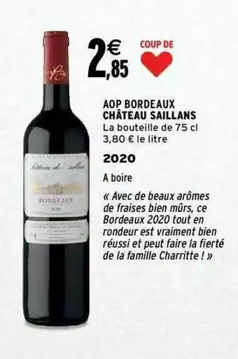 Intermarché Aop Bordeaux Château Saillans 2020 offre