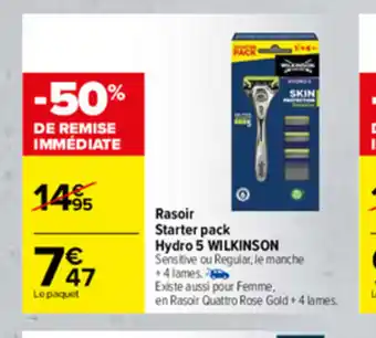 Carrefour Rasoir Starte Pack Hydro 5 Wilkinson offre