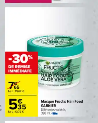Carrefour Masque Fructis Hair Food Garnier offre
