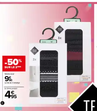 Carrefour Le Lot De 3 Shortys offre