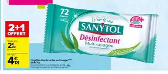 Carrefour Lingettes Dèsinfectantes Multi-Usages SANYTOL offre