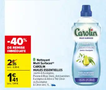 Carrefour Nettoyant Multi Surfaces Carolin Huiles Essentielles offre