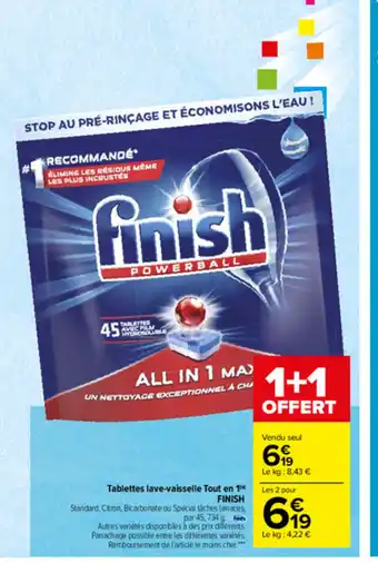 Carrefour Tablettes Lave-Vaisselle Tout En 1 Finish offre
