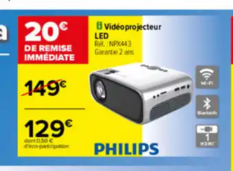 Carrefour Vidèo Projecteur LED offre