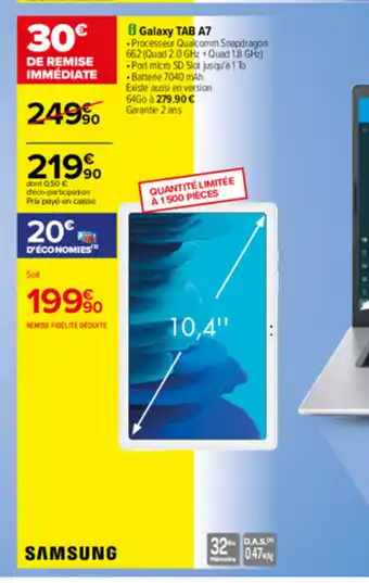 Carrefour Galaxy TAB A7 offre
