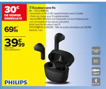Carrefour Ecouteaurs Sans Fils offre