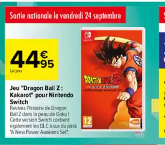 Carrefour Jeu "Dragon Ba;; Z : Kakarot" Pour Nintendo Switch offre