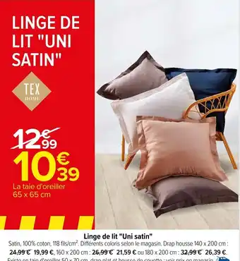 Carrefour LINGE DE LIT "UNI offre