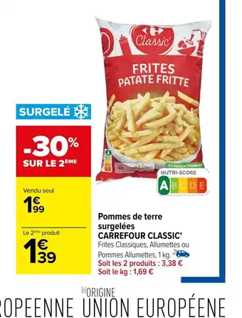 Carrefour Pommes de terre surgelées CARREFOUR CLASSIC offre