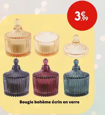 Maxi Bazar Bougie bohème écrin en verre offre
