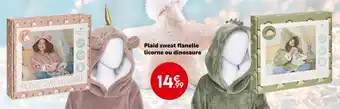 Maxi Bazar Plaid sweat flanelle licorne ou dinosaure offre
