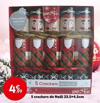 5 crackers de noël 23.5x4.5cm