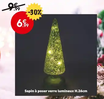 Maxi Bazar Sapin à poser verre lumineux h.26cm offre