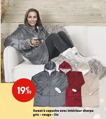 Maxi Bazar Sweat à capuche avec intérieur sherpa offre