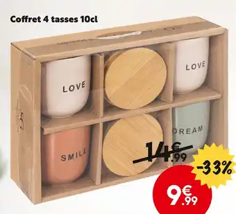 Maxi Bazar Coffret 4 tasses 10cl offre