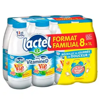 Carrefour Lactel lait u.h.t. bol de vie format familial offre