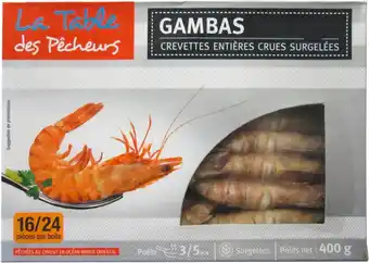 La table des pecheurs gambas entières crues