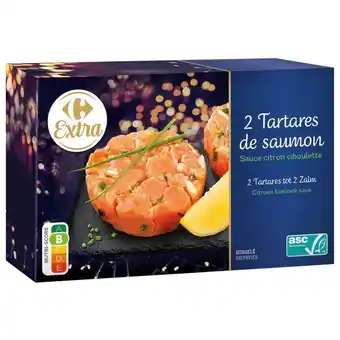 Carrefour Carrefour extra tartares de saumon asc surgelés offre