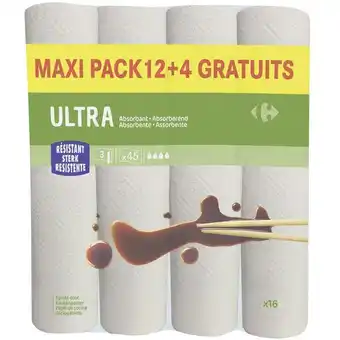Carrefour Carrefour essuie-tout blanc ultra absorbant offre