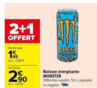 Carrefour Boisson énergisante MONSTER offre