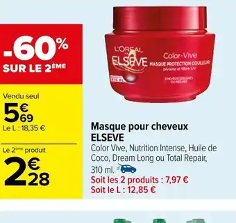 Carrefour Masque pour cheveux ELSEVE offre