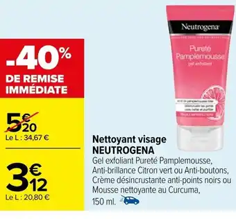 Carrefour Nettoyant visage NEUTROGENA offre
