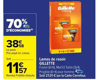 Carrefour Lames de rasoir GILLETTE offre