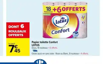 Carrefour Papier toilette Confort LOTUS offre