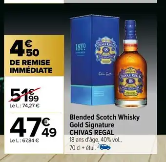 Carrefour Blended Scotch Whisky Gold Signature CHIVAS REGAL offre