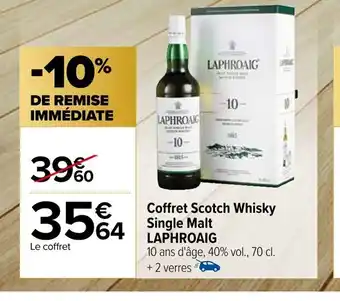 Carrefour Coffret Scotch Whisky Single Malt LAPHROAIG offre