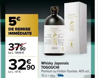 Carrefour Whisky Japonais TOGOUCHI offre