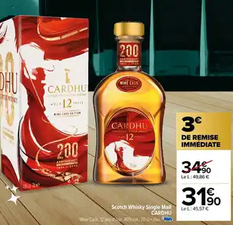 Carrefour Scotch Whisky Single Malt CARDHU offre