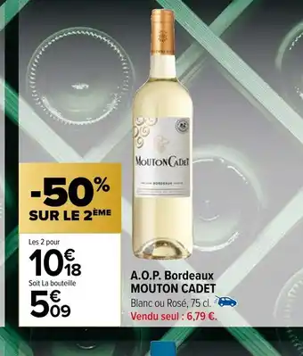 Carrefour A.O.P. Bordeaux MOUTON CADET offre