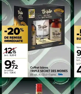 Carrefour Coffret bières TRIPLE SECRET DES MOINES offre